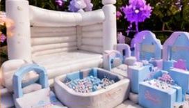 White bouncy castle and soft play